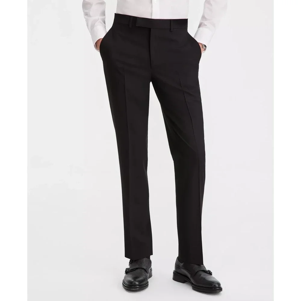 Kenneth Cole Reaction Men's 2-pc Suit Slim-Fit Double-Breasted Black 50L 45W 32L